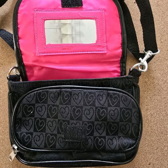 Mini Crossbody Bag, Black & Fuchsia (B1) - Picture 7 of 13